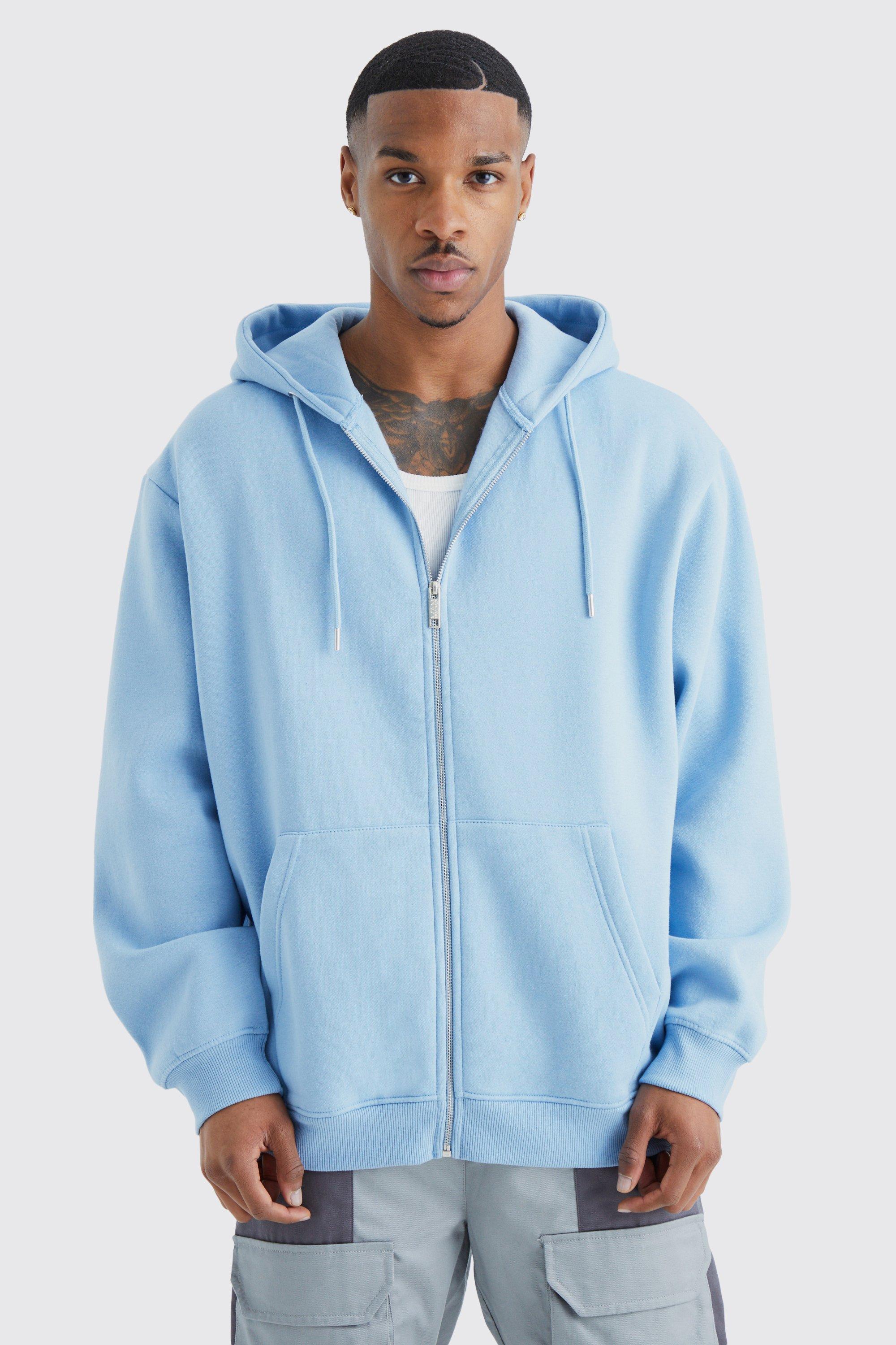 Oversized Zip Through Hoodie boohooMAN USA